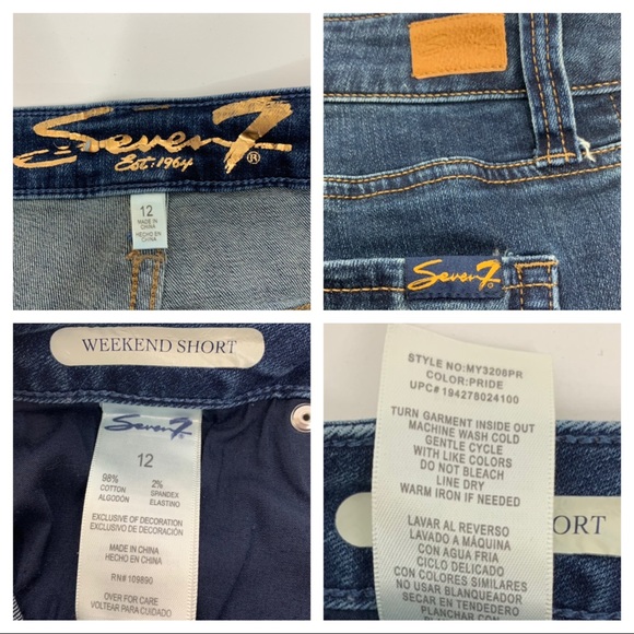 Seven7 High Waisted Denim Weekend Shorts With Longer Inseam Medium Wash Size 12 - Picture 9 of 15